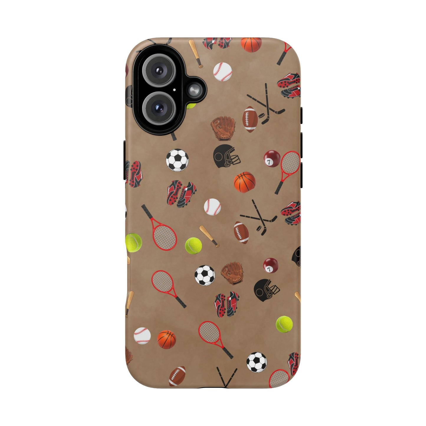 Sports Pattern Phone Case | Athletic iPhone & Samsung Tough Case | Soccer Baseball Basketball Tennis Football Design | Sports Lover Gift