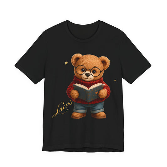Personalized Teddy Bear Shirt, Custom Name Bear Gift, Cute Reading Bear