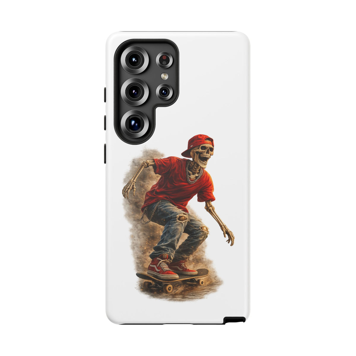 Skeleton Skateboard Phone Case | Gothic Skater iPhone & Samsung Case | Vintage Streetwear Cover