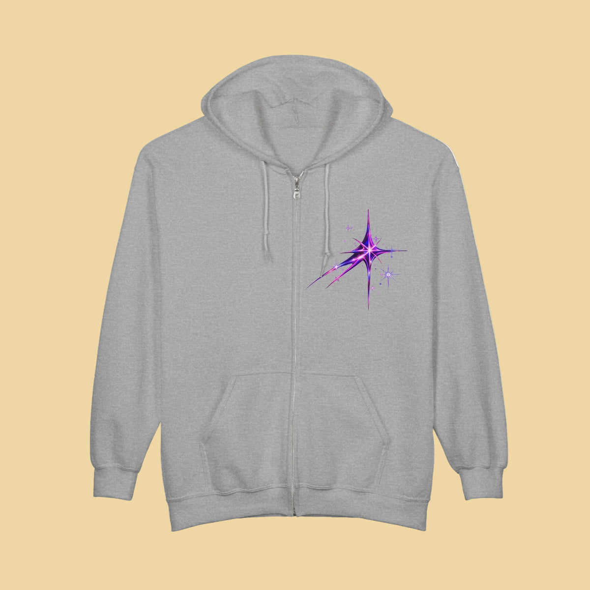 Neon Silhouette Zip-Up Hoodie | Women's Urban Streetwear Graphic Sweatshirt