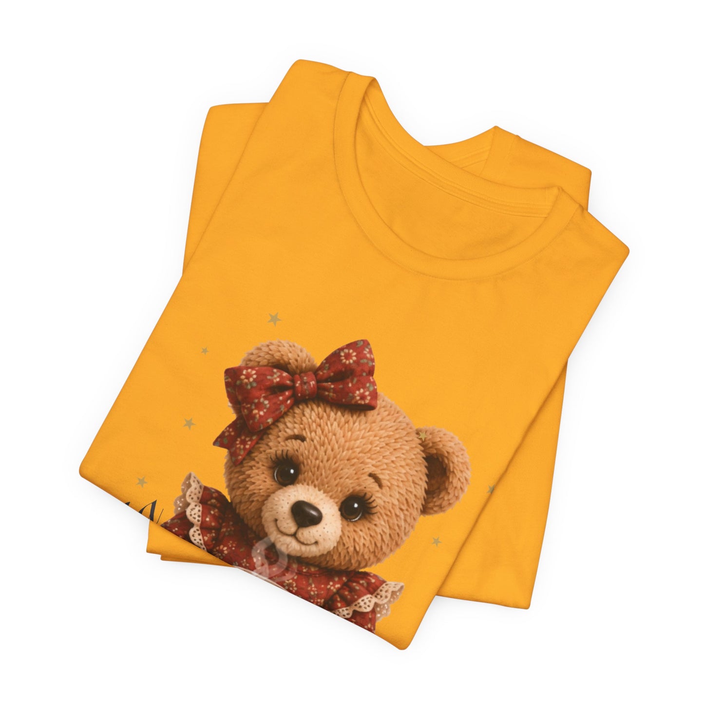Personalized Teddy Bear Coffee Shirt with Custom Name, Cute Bear Gift, Floral Coffee Teddy Bear T-Shirt