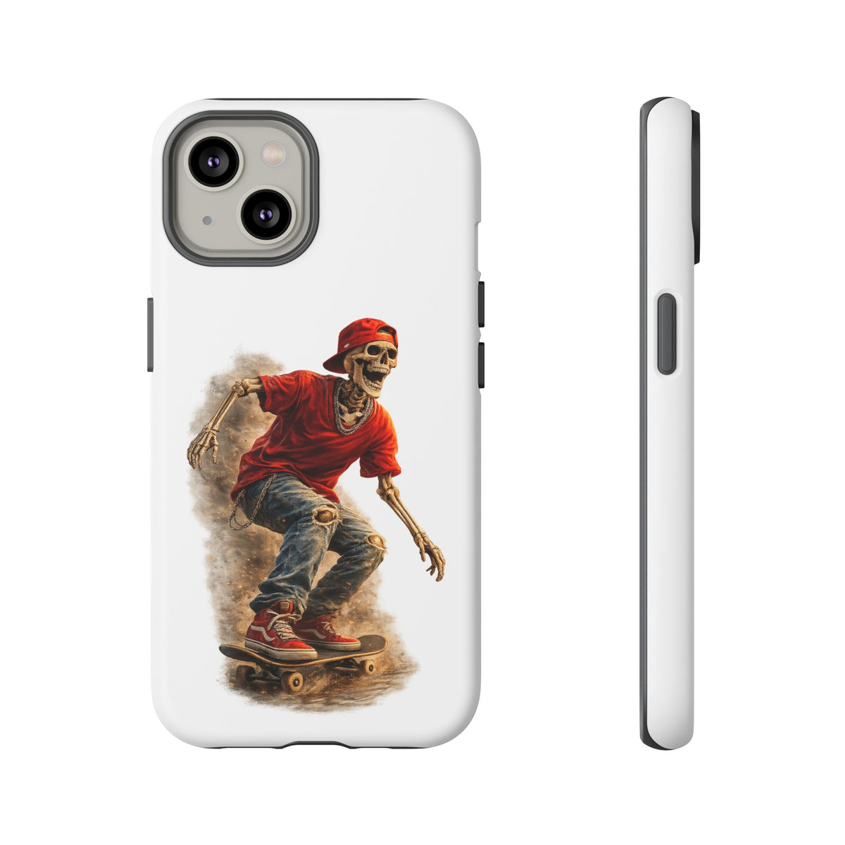 Skeleton Skateboard Phone Case | Gothic Skater iPhone & Samsung Case | Vintage Streetwear Cover