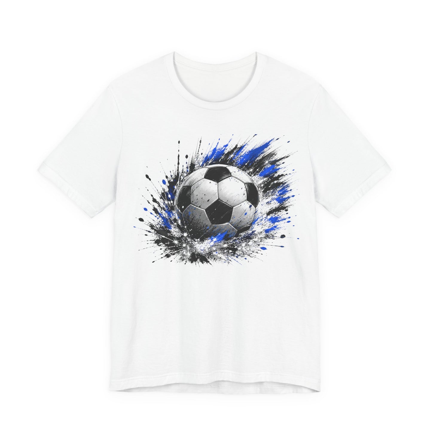 Blue Soccer Ball Splash T-Shirt | Soccer Graphic Tee | Football Fan Shirt | Sports Lover Gift | Unisex Soccer Tee