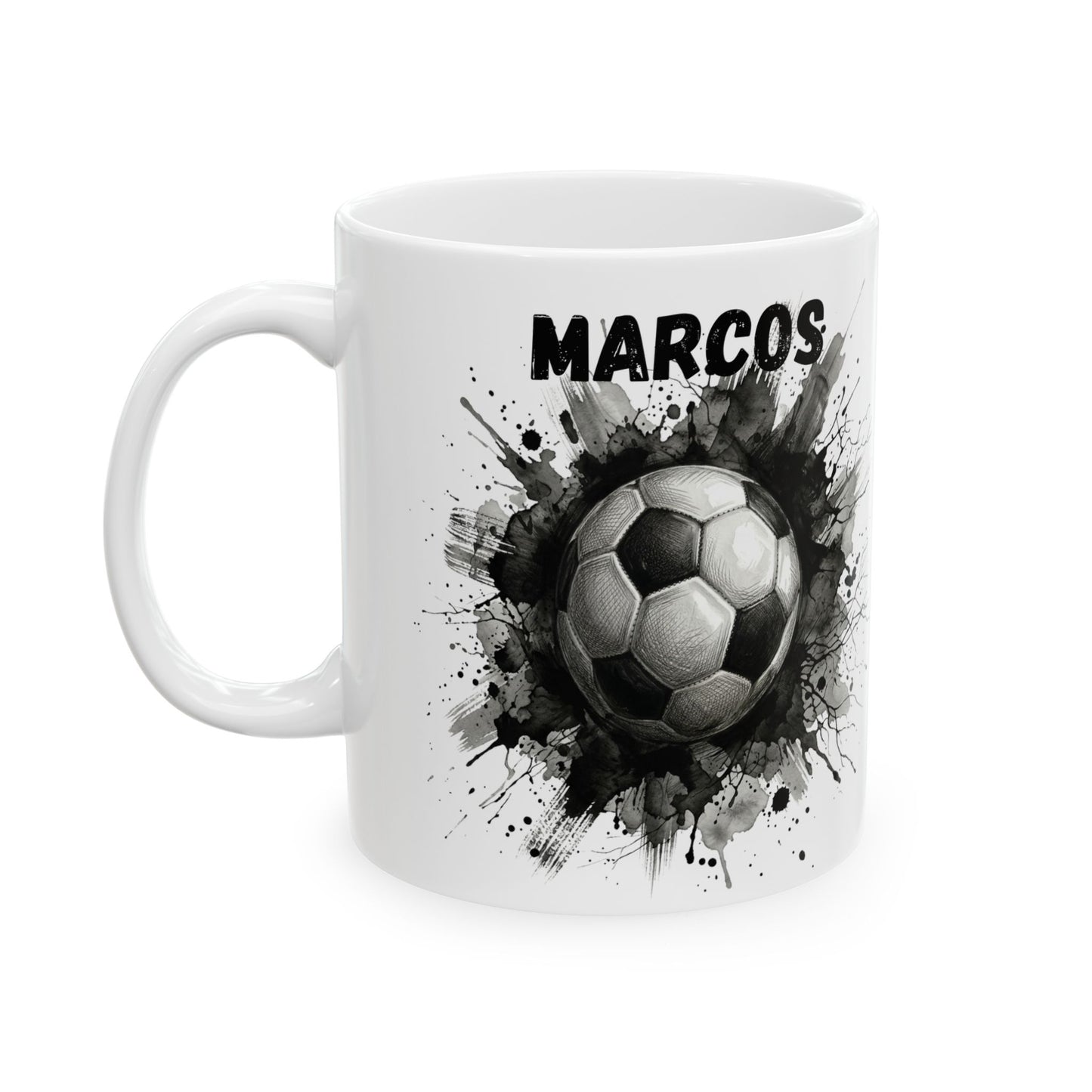 Black Football Ball Mug | Football Coffee Mug | Gift for American Football Fans | 11oz and 15oz Ceramic Mug