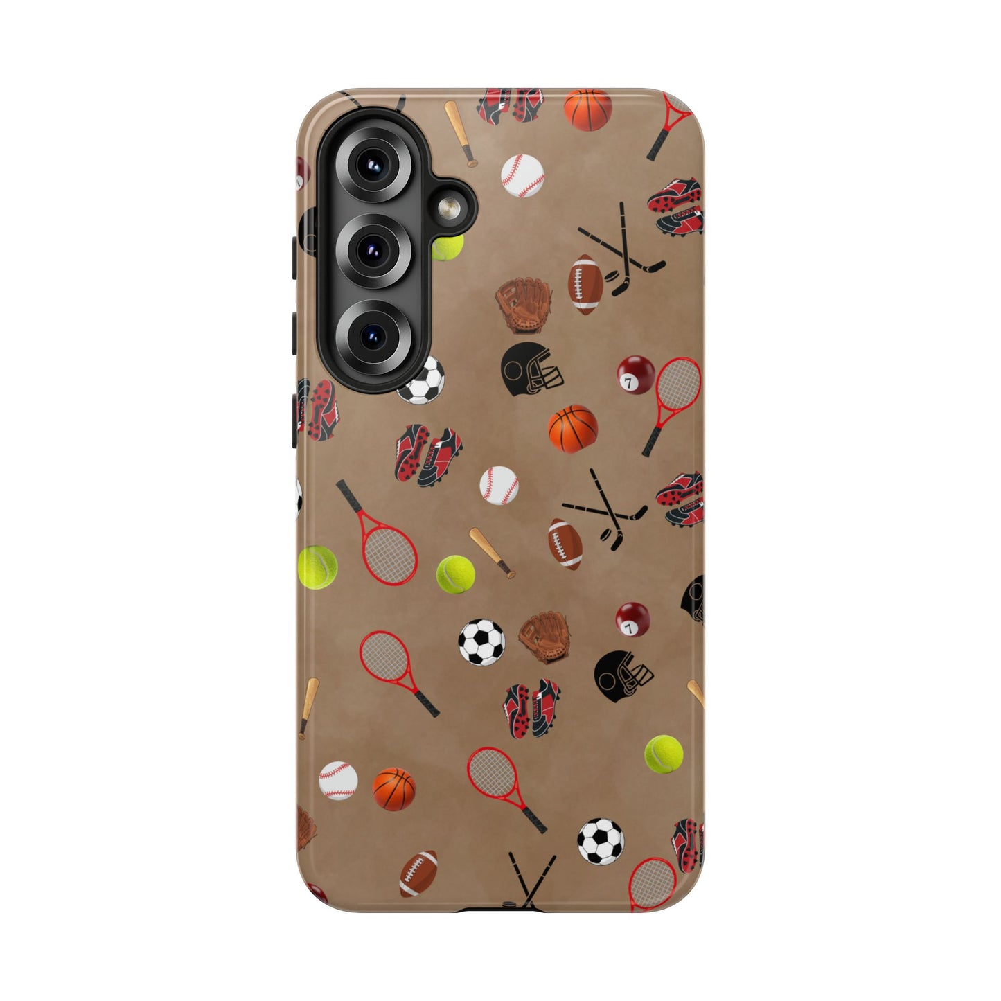 Sports Pattern Phone Case | Athletic iPhone & Samsung Tough Case | Soccer Baseball Basketball Tennis Football Design | Sports Lover Gift