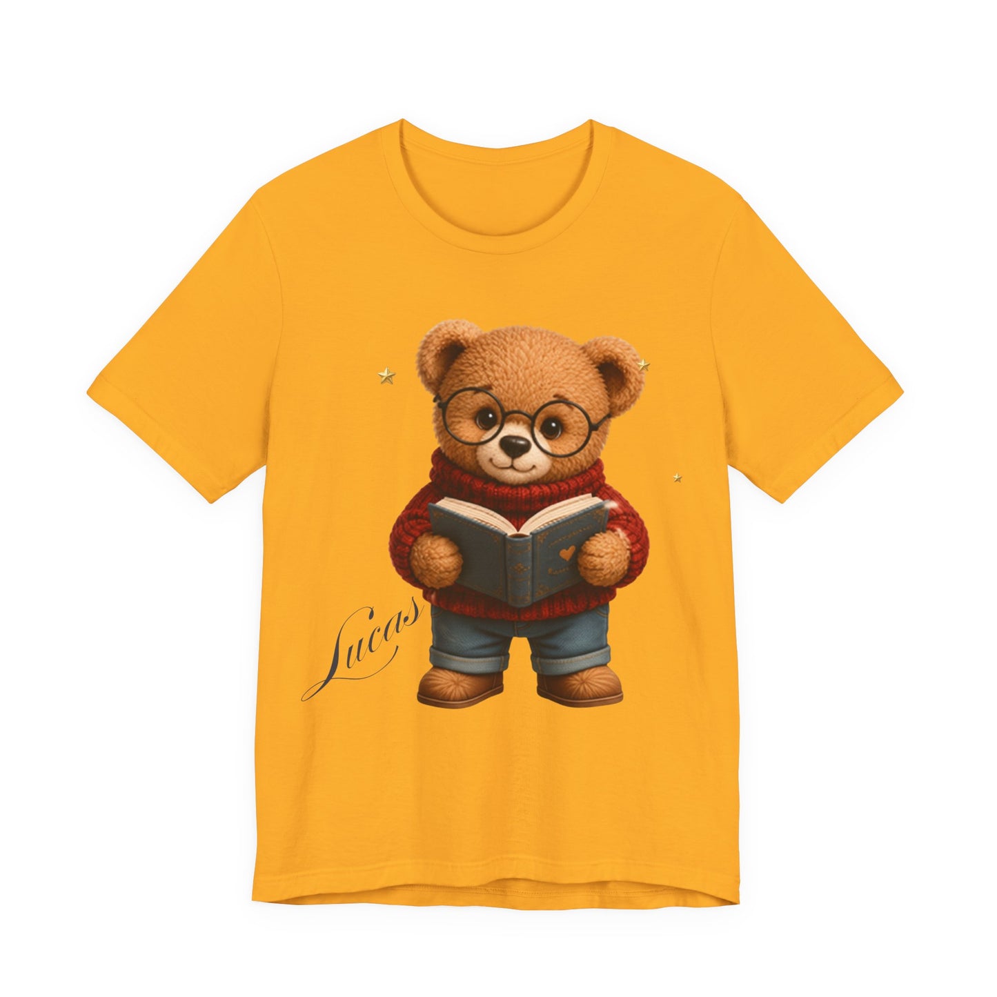 Personalized Teddy Bear Shirt, Custom Name Bear Gift, Cute Reading Bear