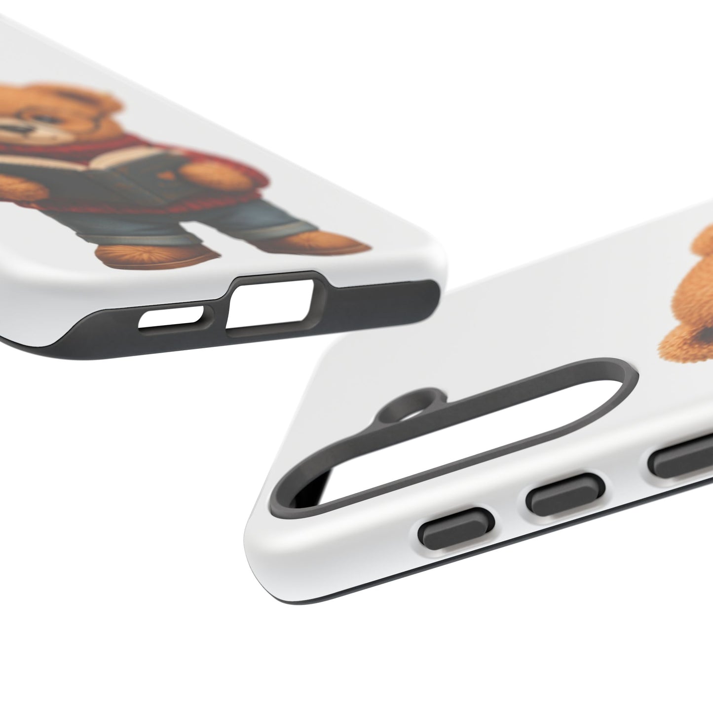 Personalized Teddy Bear Phone Case | Cute Book Lover iPhone & Samsung Case | Custom Name Floral