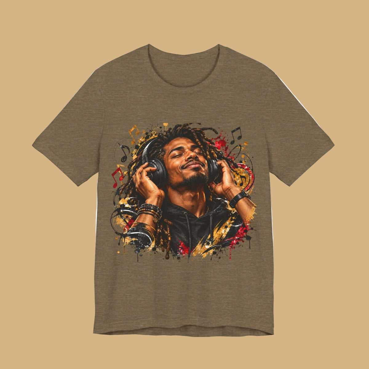 Feel the Beat – Urban Music Graphic T-Shirt | Headphones Design