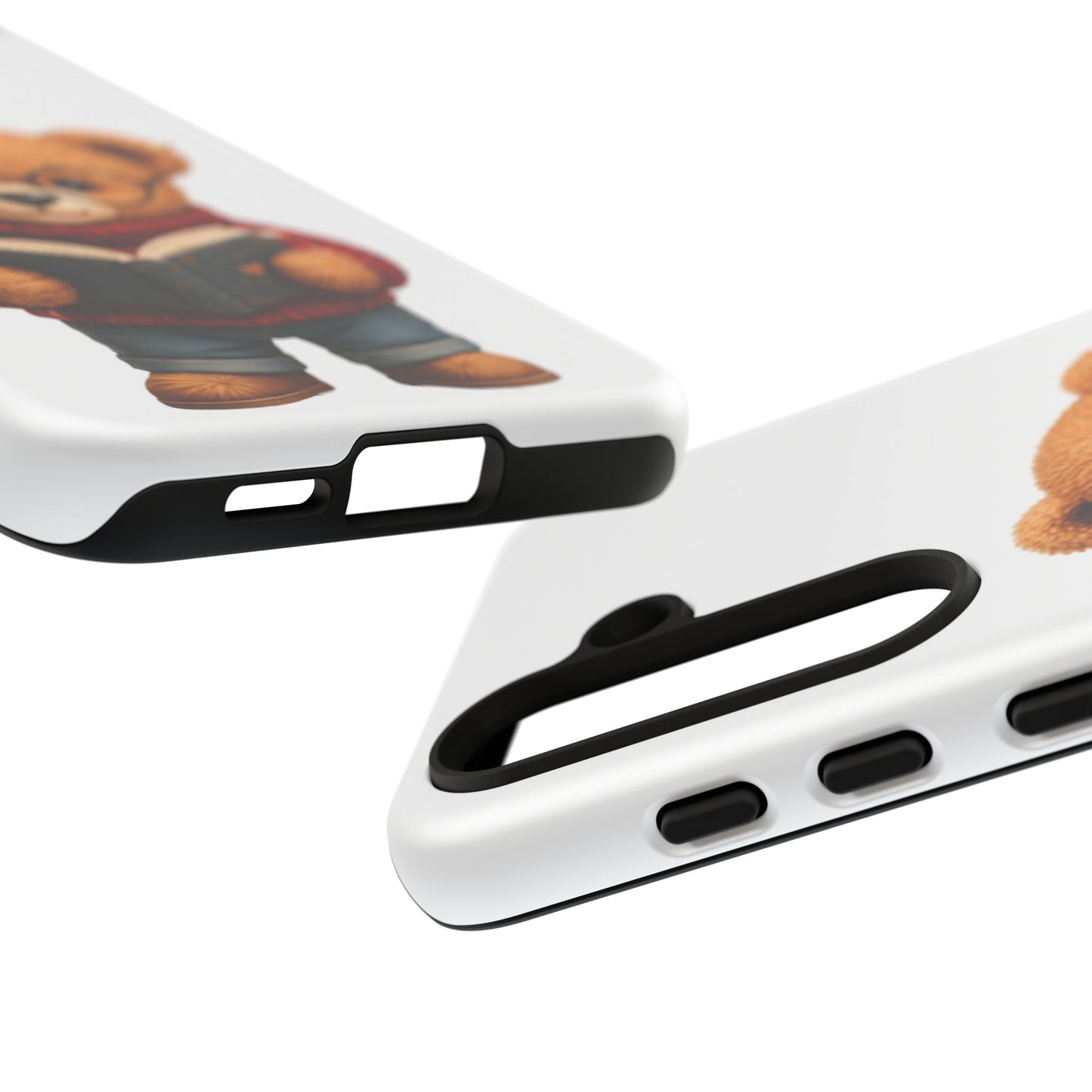 Personalized Teddy Bear Phone Case | Cute Book Lover iPhone & Samsung Case | Custom Name Floral