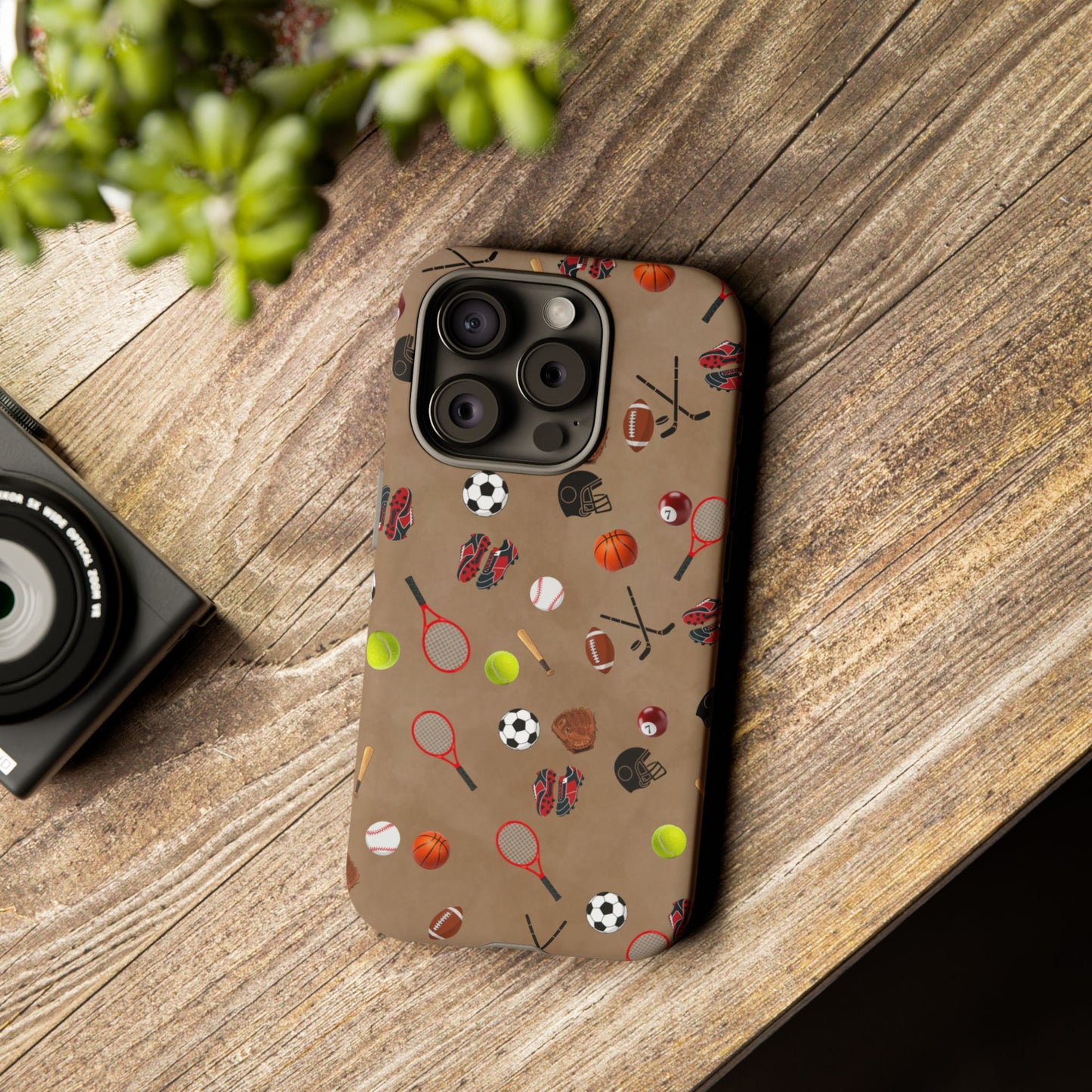 Sports Pattern Phone Case | Athletic iPhone & Samsung Tough Case | Soccer Baseball Basketball Tennis Football Design | Sports Lover Gift