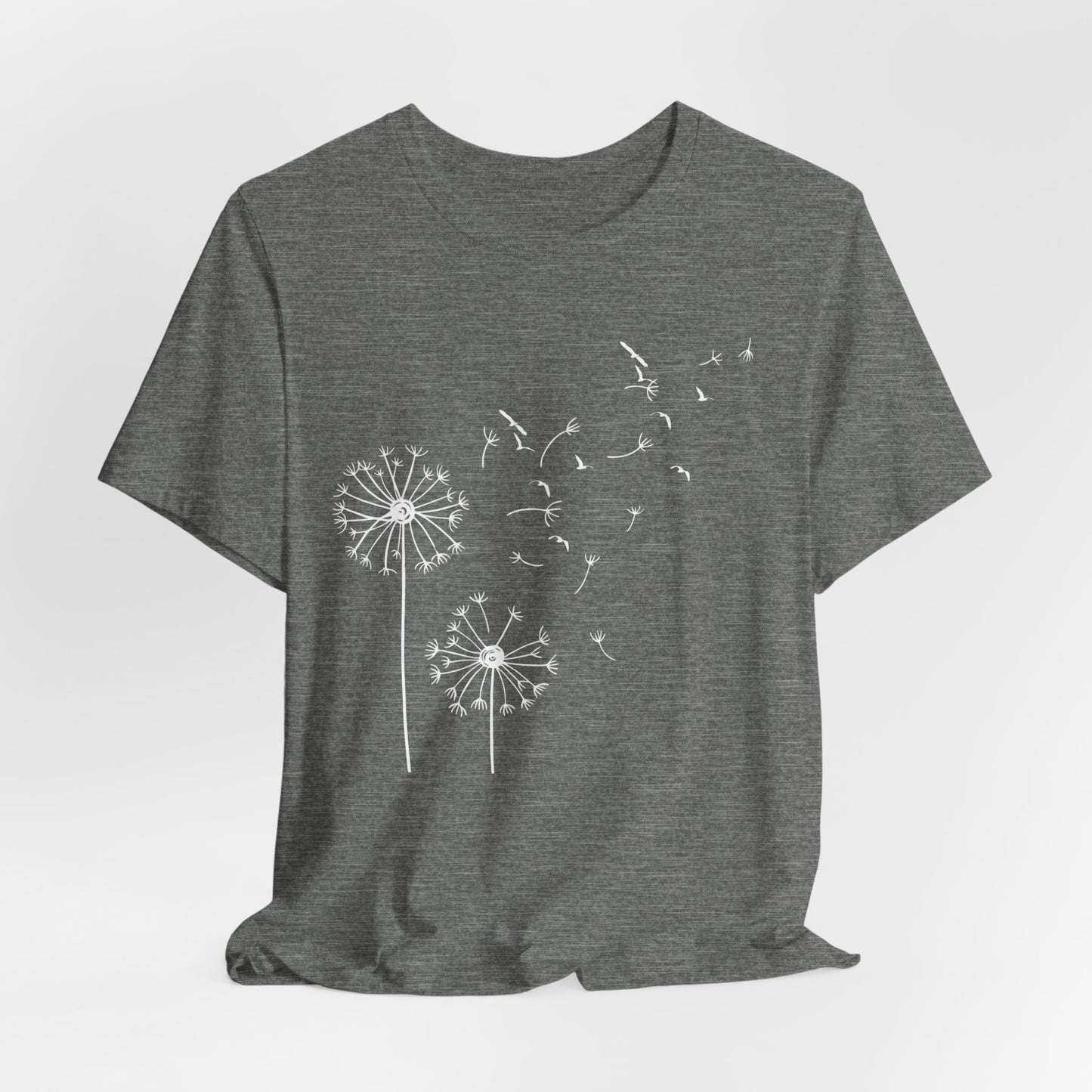 Minimalist dandelion t-shirt, nature-inspired t-shirt, unisex printed t-shirt