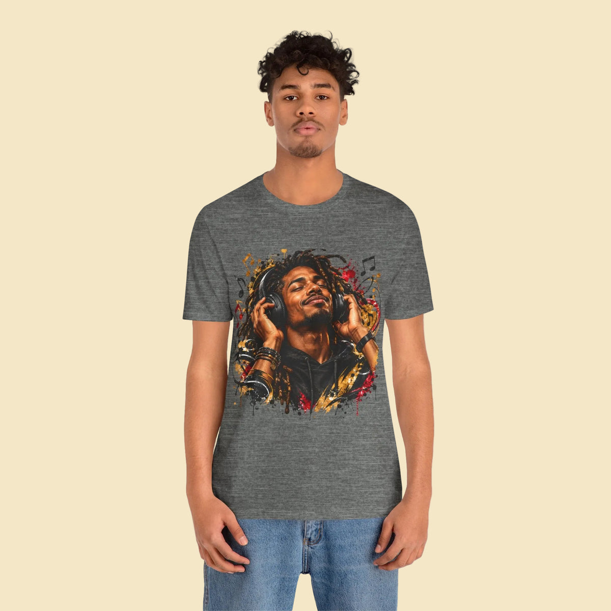 Feel the Beat – Urban Music Graphic T-Shirt | Headphones Design