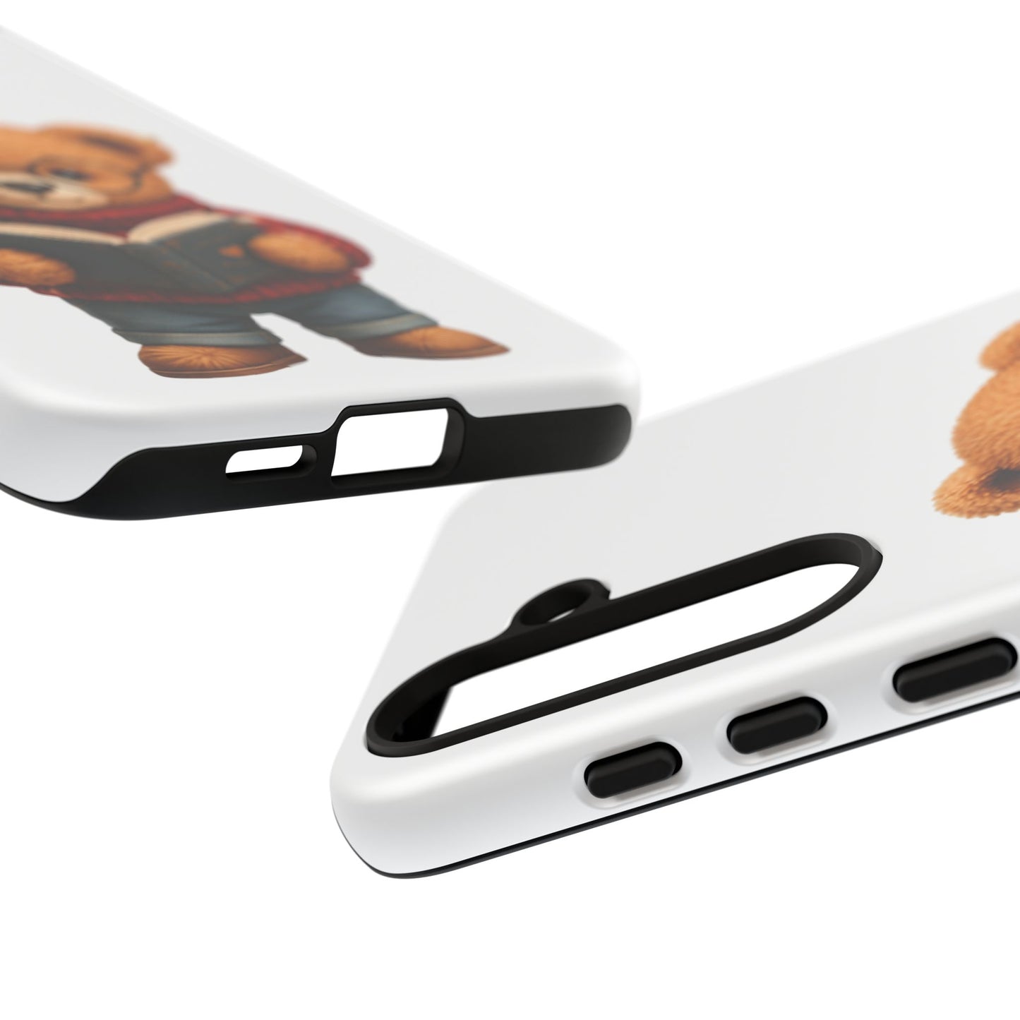 Personalized Teddy Bear Phone Case | Cute Book Lover iPhone & Samsung Case | Custom Name Floral