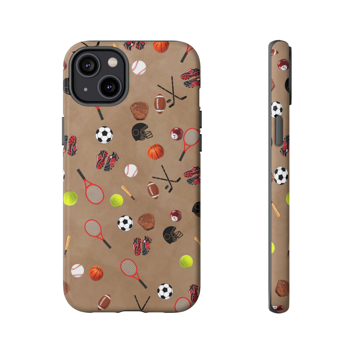 Sports Pattern Phone Case | Athletic iPhone & Samsung Tough Case | Soccer Baseball Basketball Tennis Football Design | Sports Lover Gift