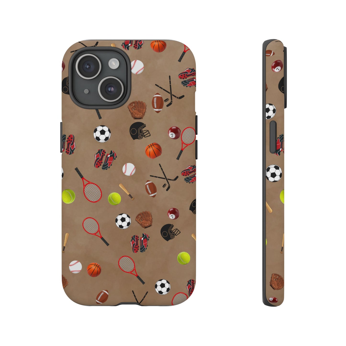 Sports Pattern Phone Case | Athletic iPhone & Samsung Tough Case | Soccer Baseball Basketball Tennis Football Design | Sports Lover Gift