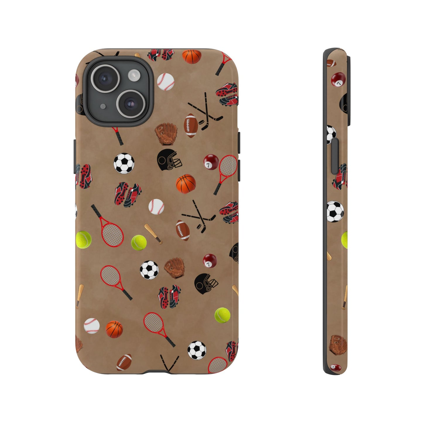 Sports Pattern Phone Case | Athletic iPhone & Samsung Tough Case | Soccer Baseball Basketball Tennis Football Design | Sports Lover Gift