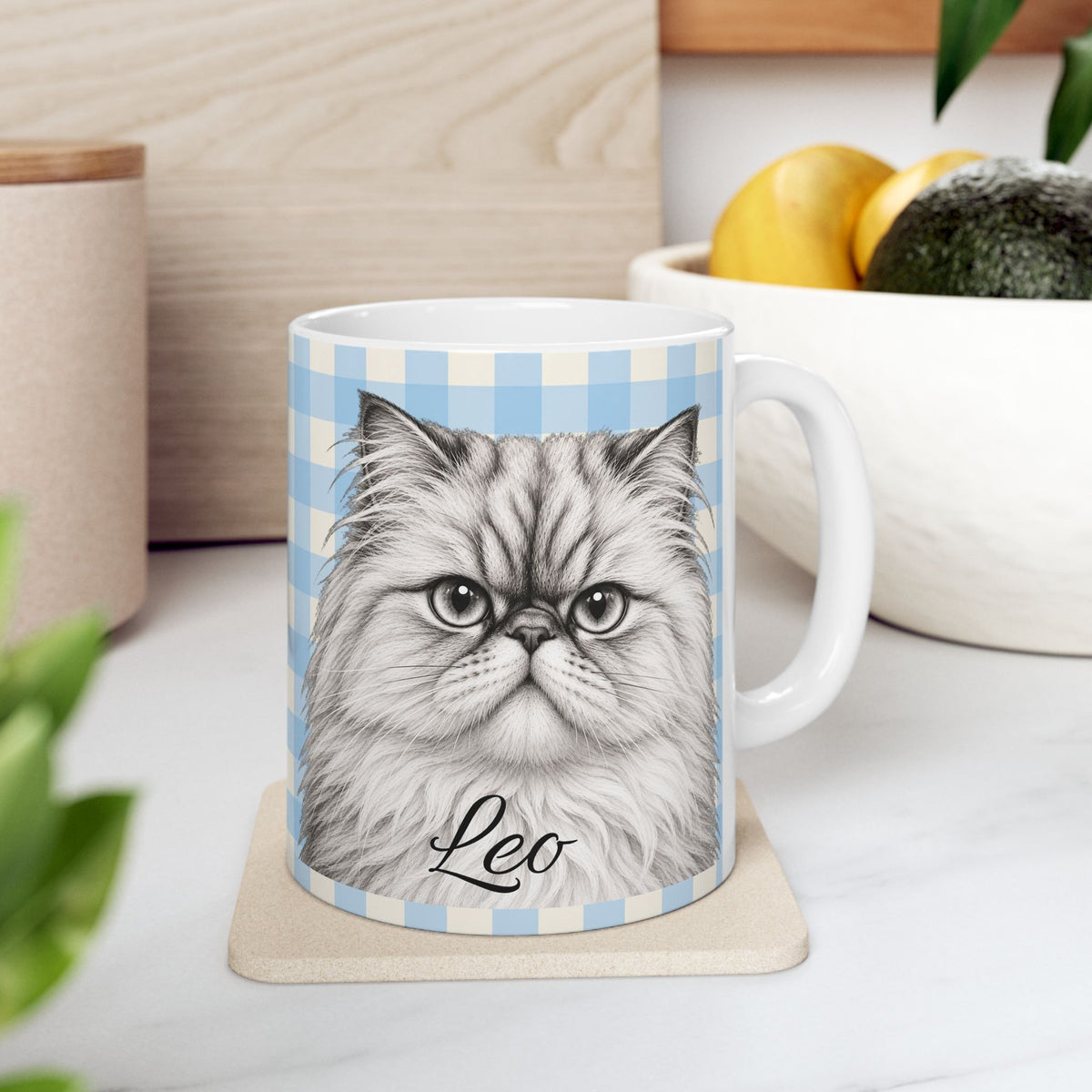 Personalized Persian Cat Mug, Custom Cat Name Coffee Cup, Persian Cat Lover Gift, Personalized Cat Mug