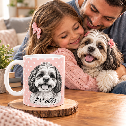 Personalized Shih Tzu Mug, Custom Dog Name Coffee Cup, Shih Tzu Lover Gift, Personalized Dog Mug