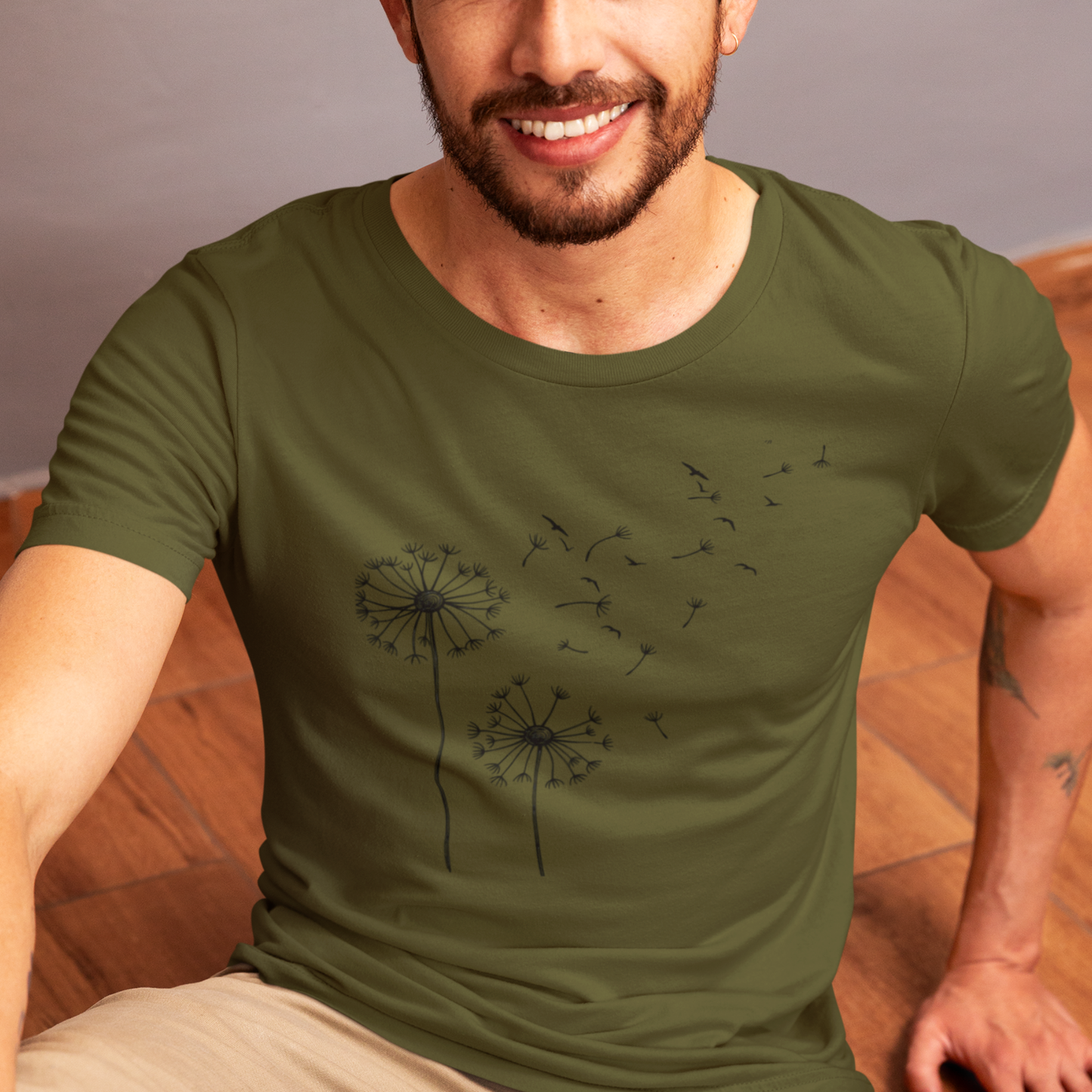 Dandelion T-Shirt, Minimalist Nature Tee, Unisex Printed Shirt
