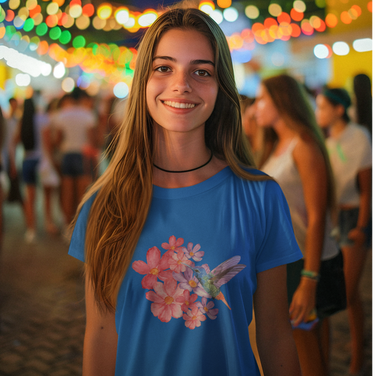Women's Floral Print T-Shirt, Botanical Nature Tee, Spring Flower Shirt, Gift for Her