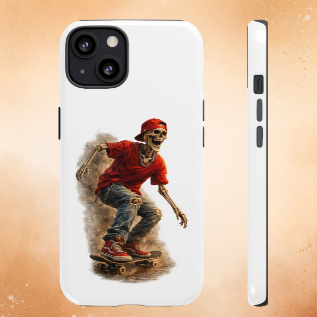 Skeleton Skateboard Phone Case | Gothic Skater iPhone & Samsung Case | Vintage Streetwear Cover