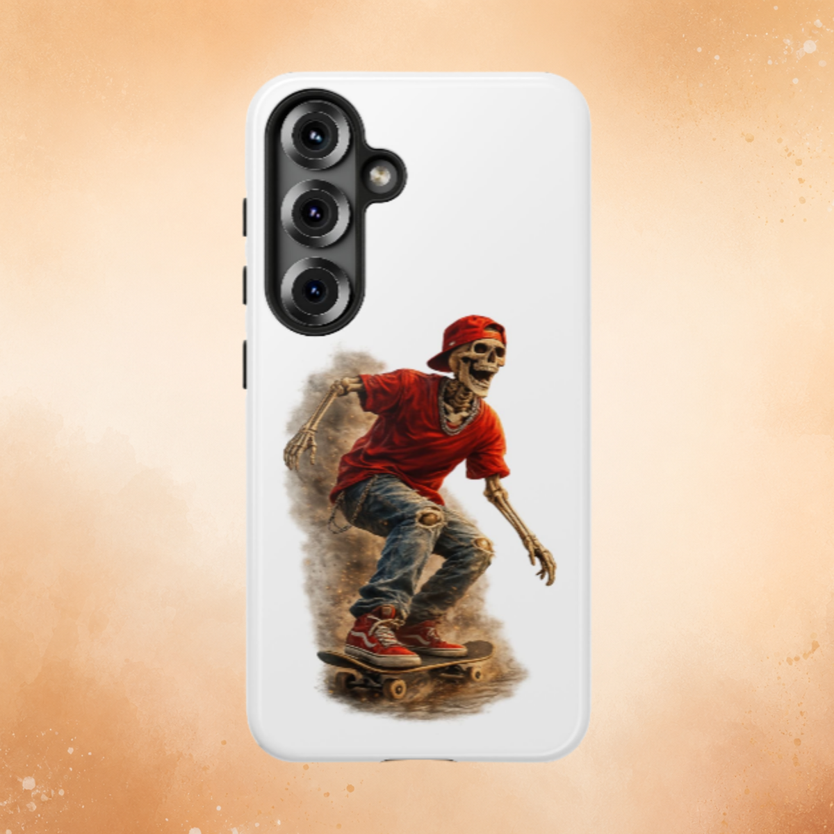Skeleton Skateboard Phone Case | Gothic Skater iPhone & Samsung Case | Vintage Streetwear Cover