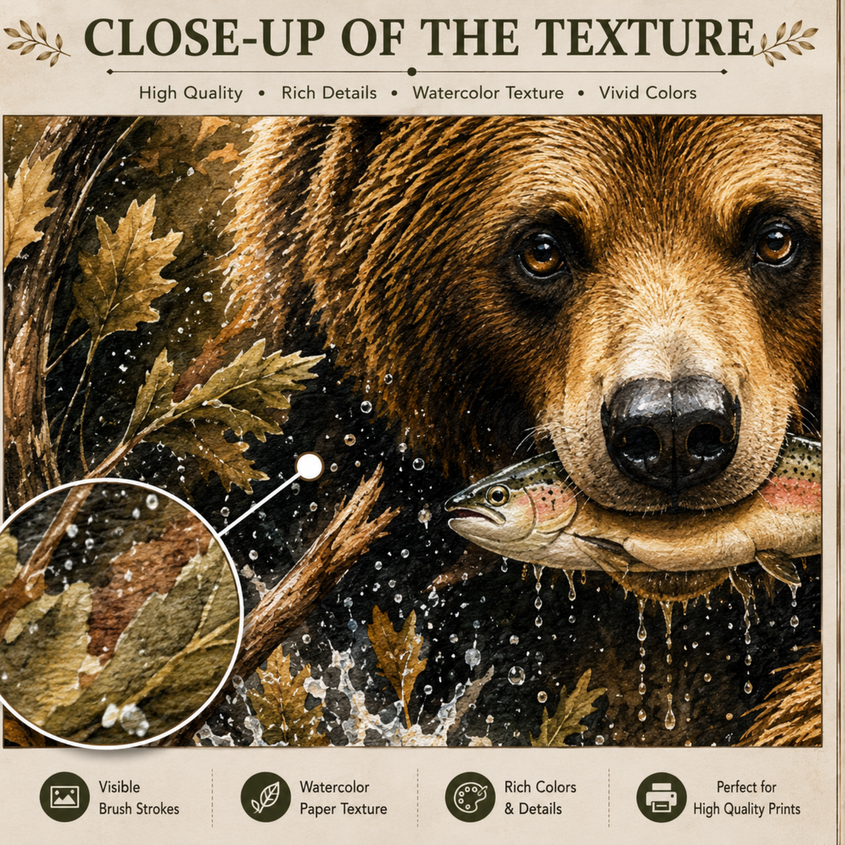 Fishing Teddy Bear Printable, Square Bear Wall Art, Woodland Digital Download, Rustic Cabin & Nursery Decor