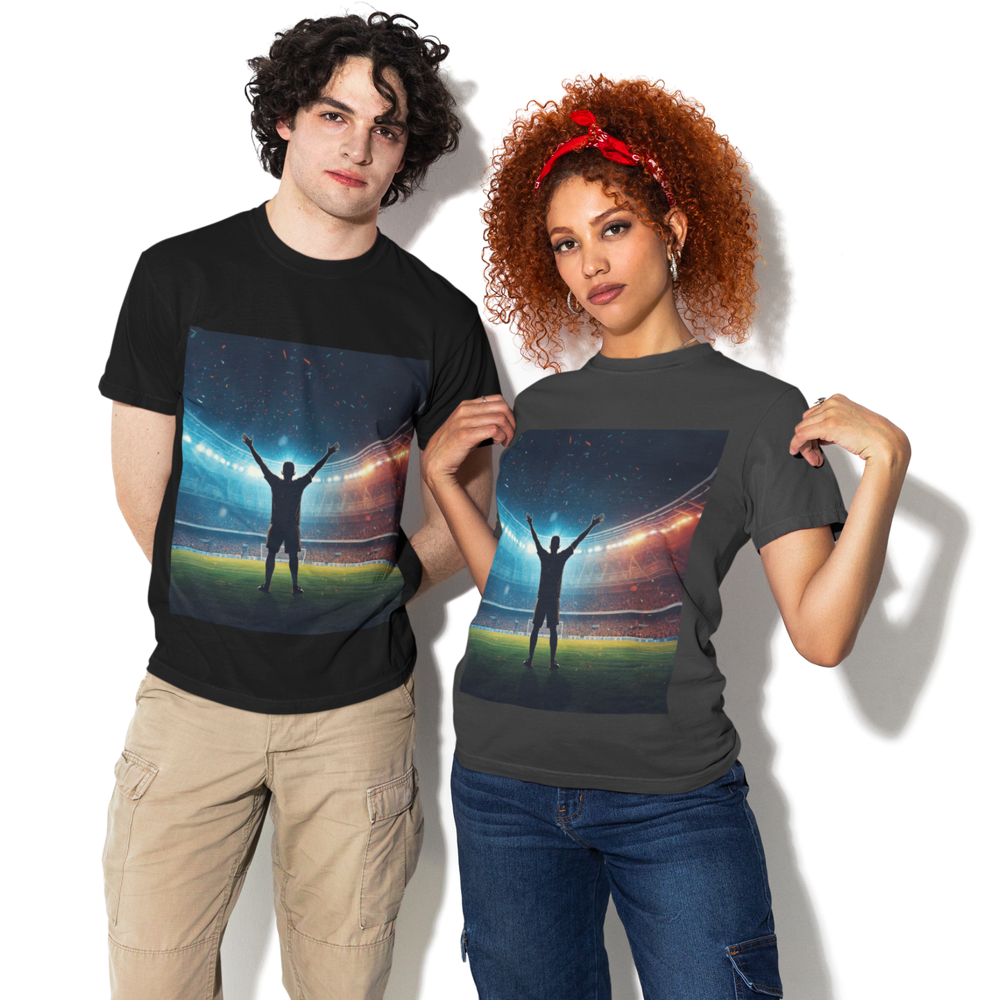 Soccer T-Shirt | Champion Celebration in the Stadium | Gift for Soccer Fans