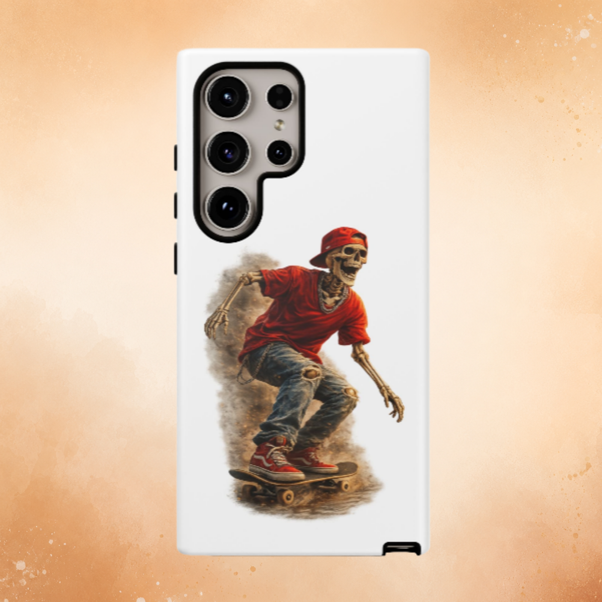 Skeleton Skateboard Phone Case | Gothic Skater iPhone & Samsung Case | Vintage Streetwear Cover