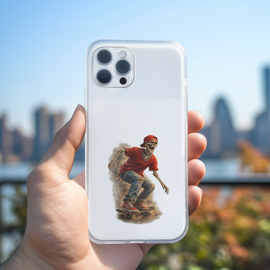 Skeleton Skateboard Phone Case | Gothic Skater iPhone & Samsung Case | Vintage Streetwear Cover