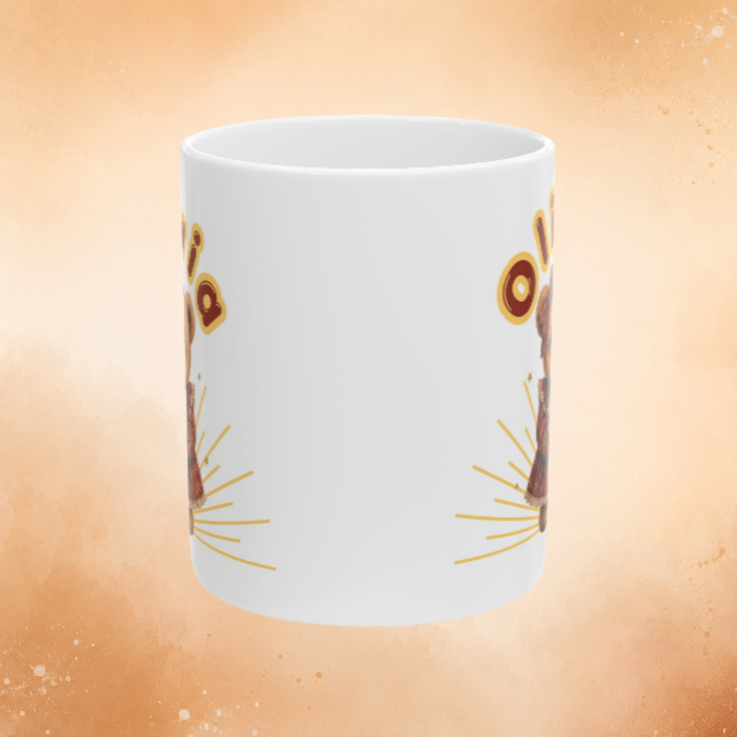 Personalized coffee mug with teddy bear | Mug with custom name | Cute Floral Bear Cup | Gift for her | Personalized ceramic coffee mug | Olivia Mug