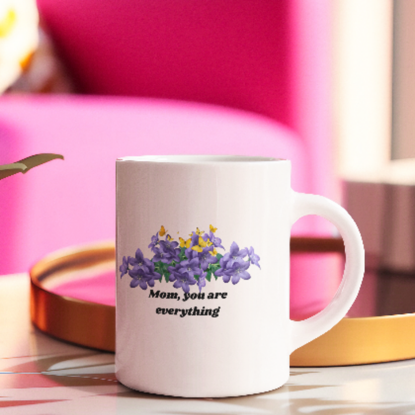 Personalized Mom Mug | Floral Gift for Mom | Mom, You Are Everything Ceramic Mug, (11oz, 15oz)
