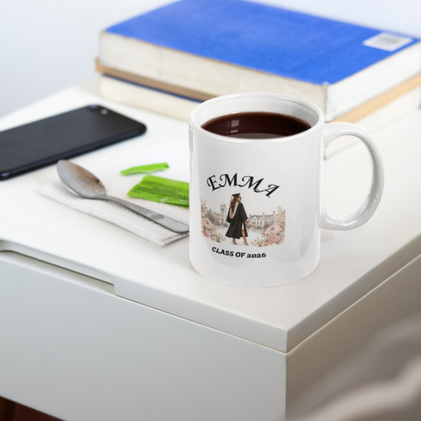 Personalized Graduation Mug | Class of 2026 Gift | Elegant College Graduate Mug Cup (11oz & 15oz)