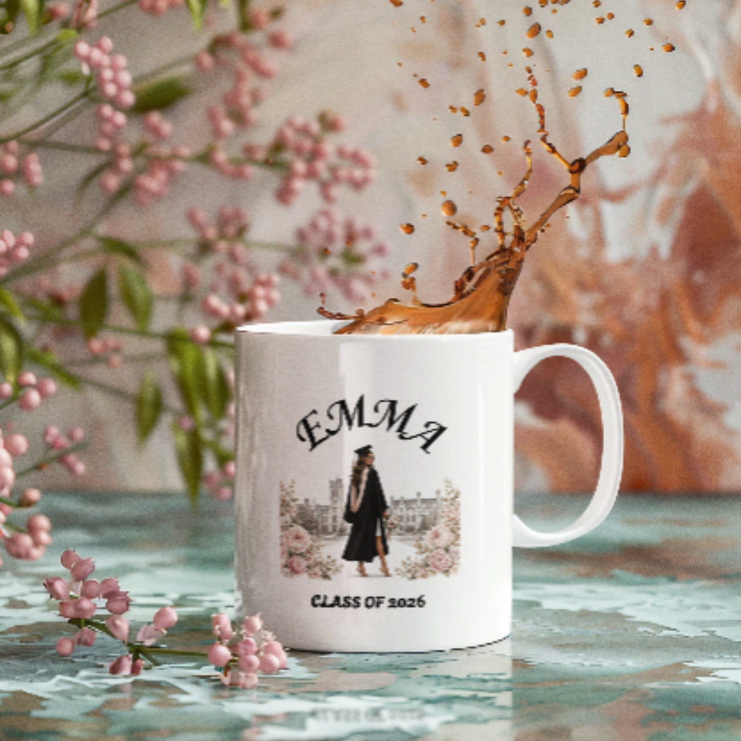 Personalized Graduation Mug | Class of 2026 Gift | Elegant College Graduate Mug Cup (11oz & 15oz)