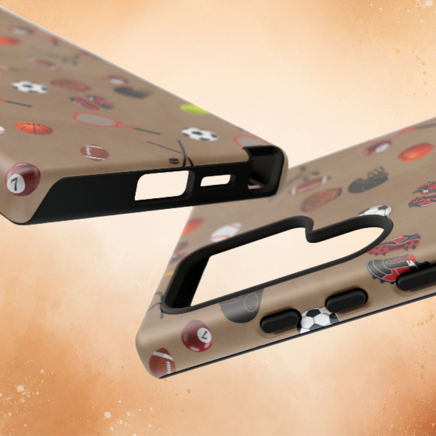 Sports Pattern Phone Case | Athletic iPhone & Samsung Tough Case | Soccer Baseball Basketball Tennis Football Design | Sports Lover Gift