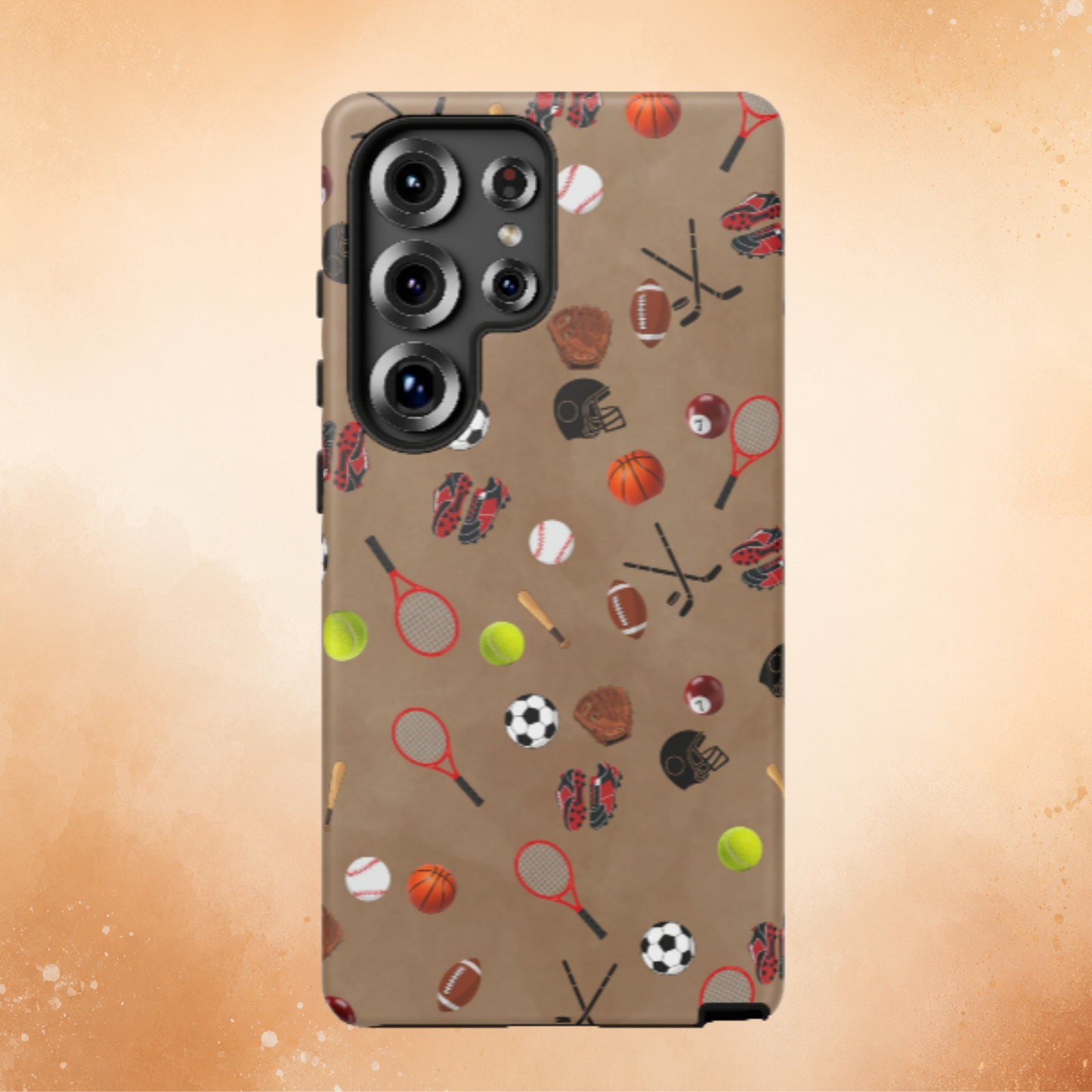 Sports Pattern Phone Case | Athletic iPhone & Samsung Tough Case | Soccer Baseball Basketball Tennis Football Design | Sports Lover Gift