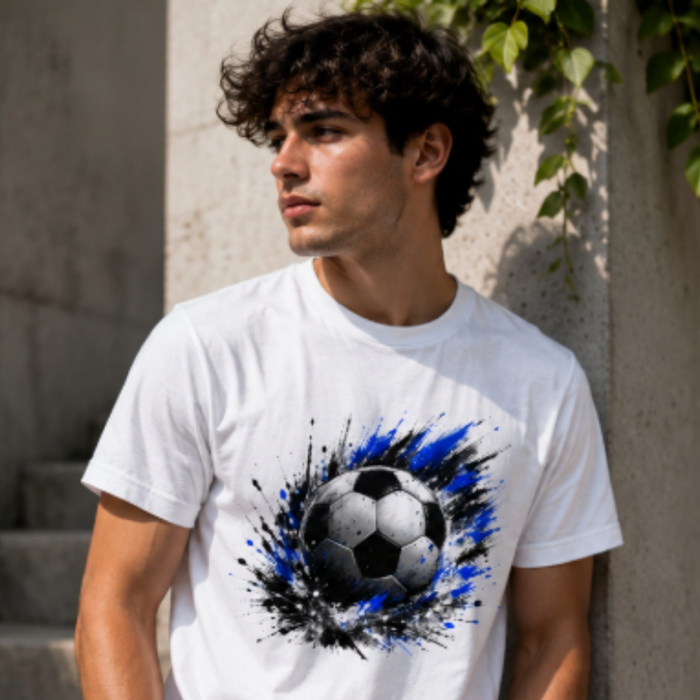 Blue Soccer Ball Splash T-Shirt | Soccer Graphic Tee | Football Fan Shirt | Sports Lover Gift | Unisex Soccer Tee