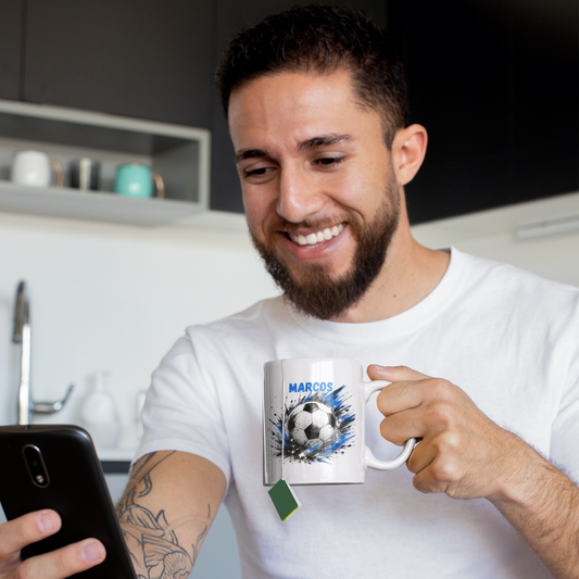 Blue Football Mug | Football Coffee Mug | Gift for American Football Fans | 11oz and 15oz Ceramic Mug