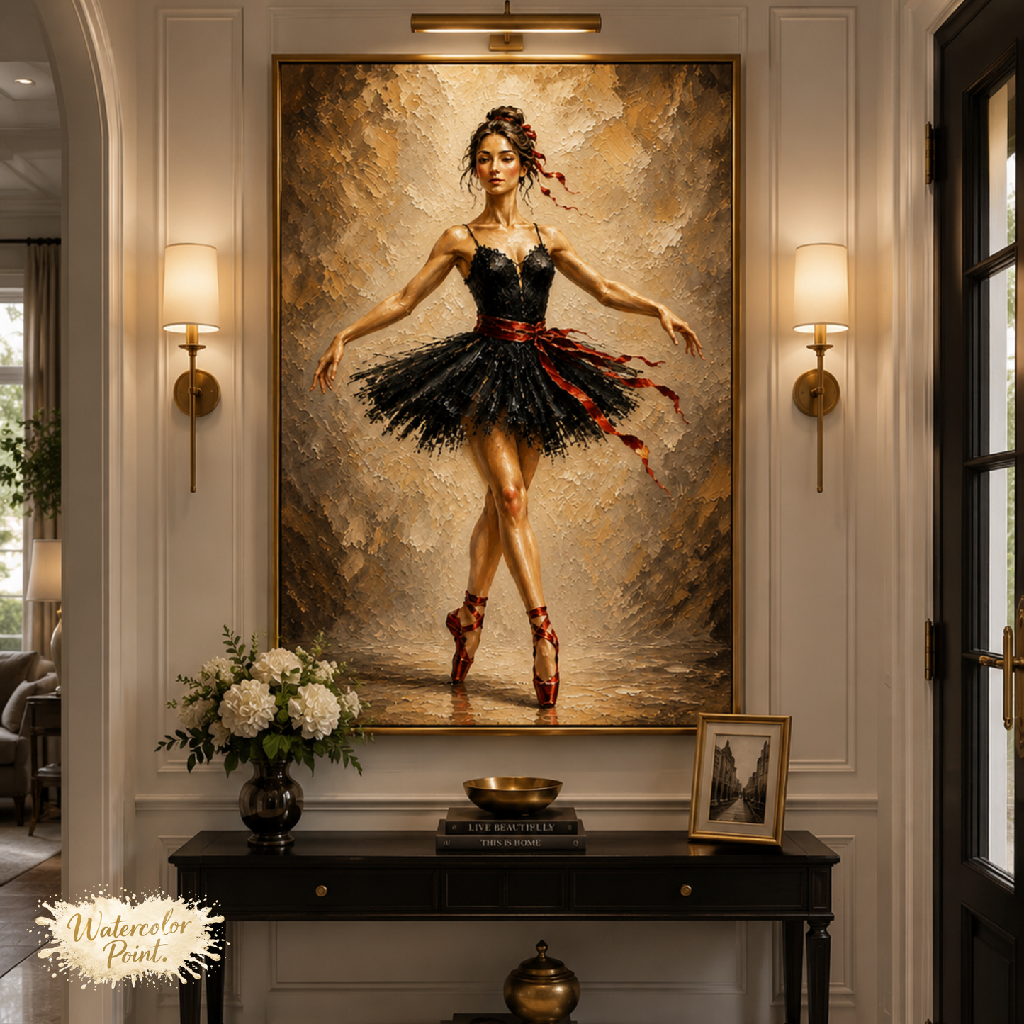 Classic Ballerina Oil Painting | Instant Digital Download | Printable Wall Art | Ballet Decor
