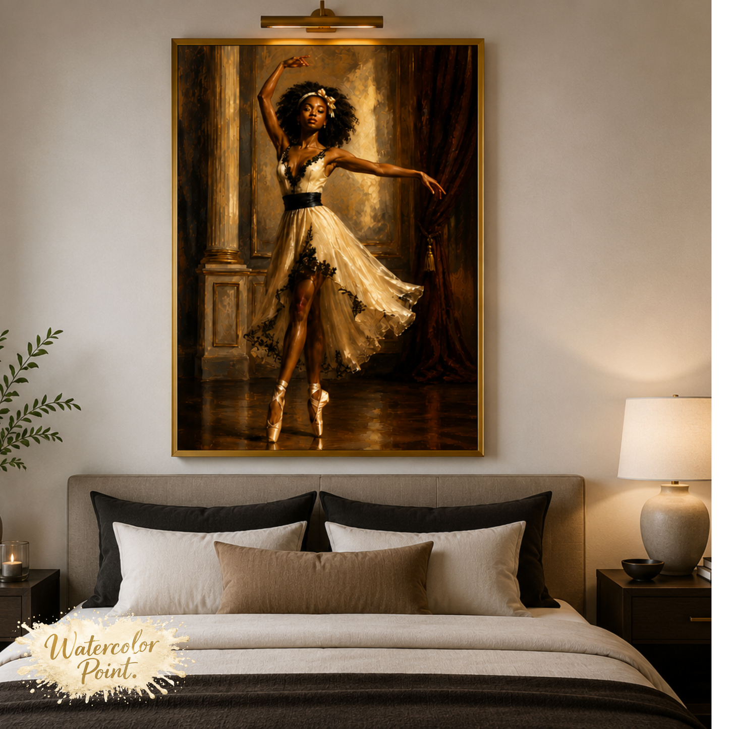 Black Ballerina Oil Painting | Instant Digital Download | Printable Wall Art