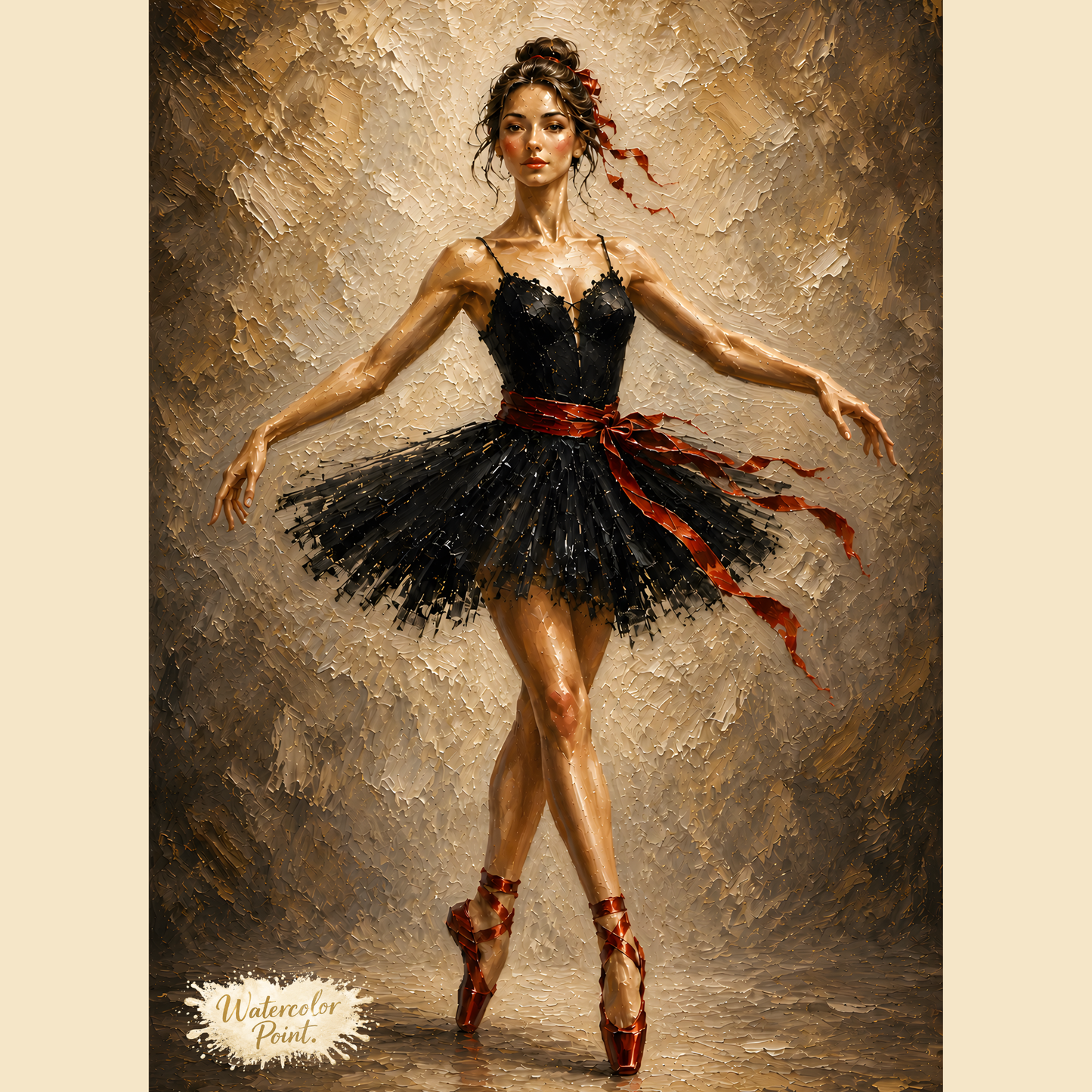 Classic Ballerina Oil Painting | Instant Digital Download | Printable Wall Art | Ballet Decor