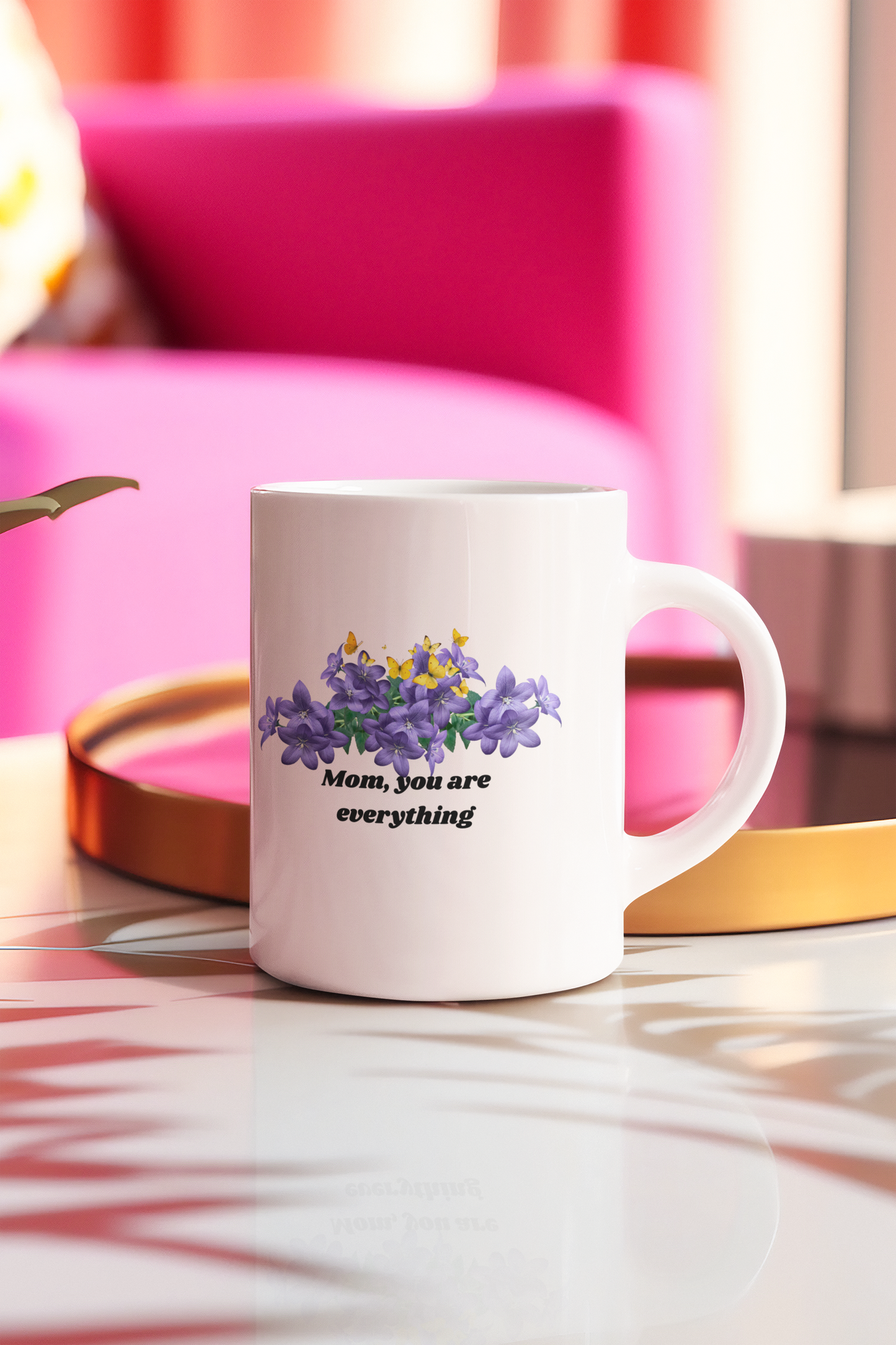 Personalized Mom Mug | Floral Gift for Mom | Mom, You Are Everything Ceramic Mug, (11oz, 15oz)