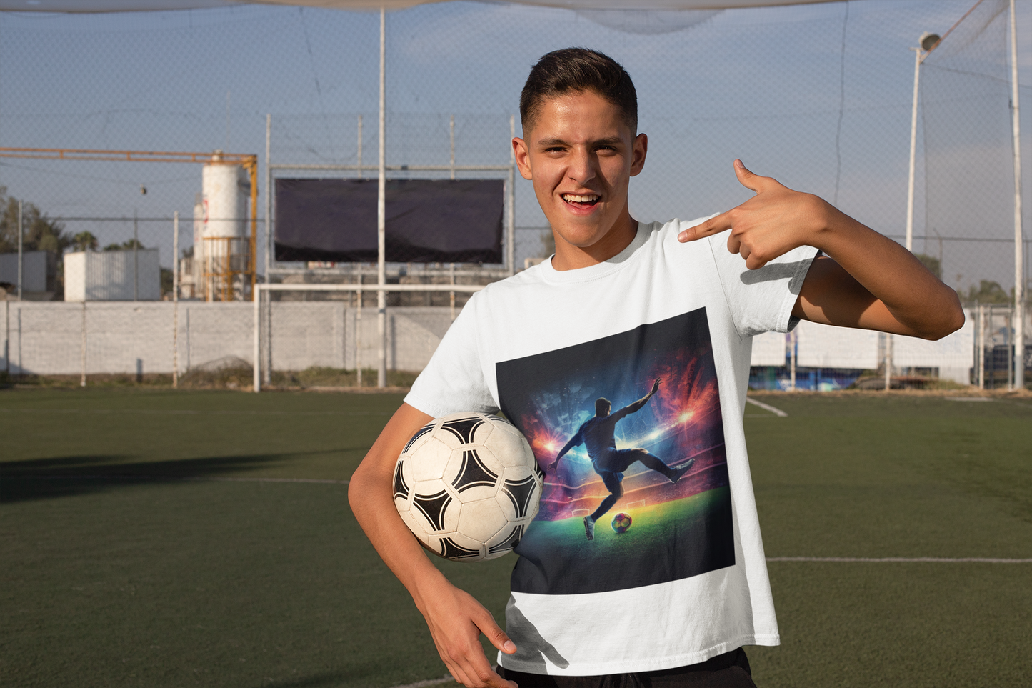 Play to Win Soccer T-Shirt | Stadium Action Graphic Tee | Soccer Fan Gift