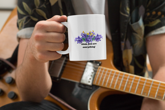 Personalized Mom Mug | Floral Gift for Mom | Mom, You Are Everything Ceramic Mug, (11oz, 15oz)