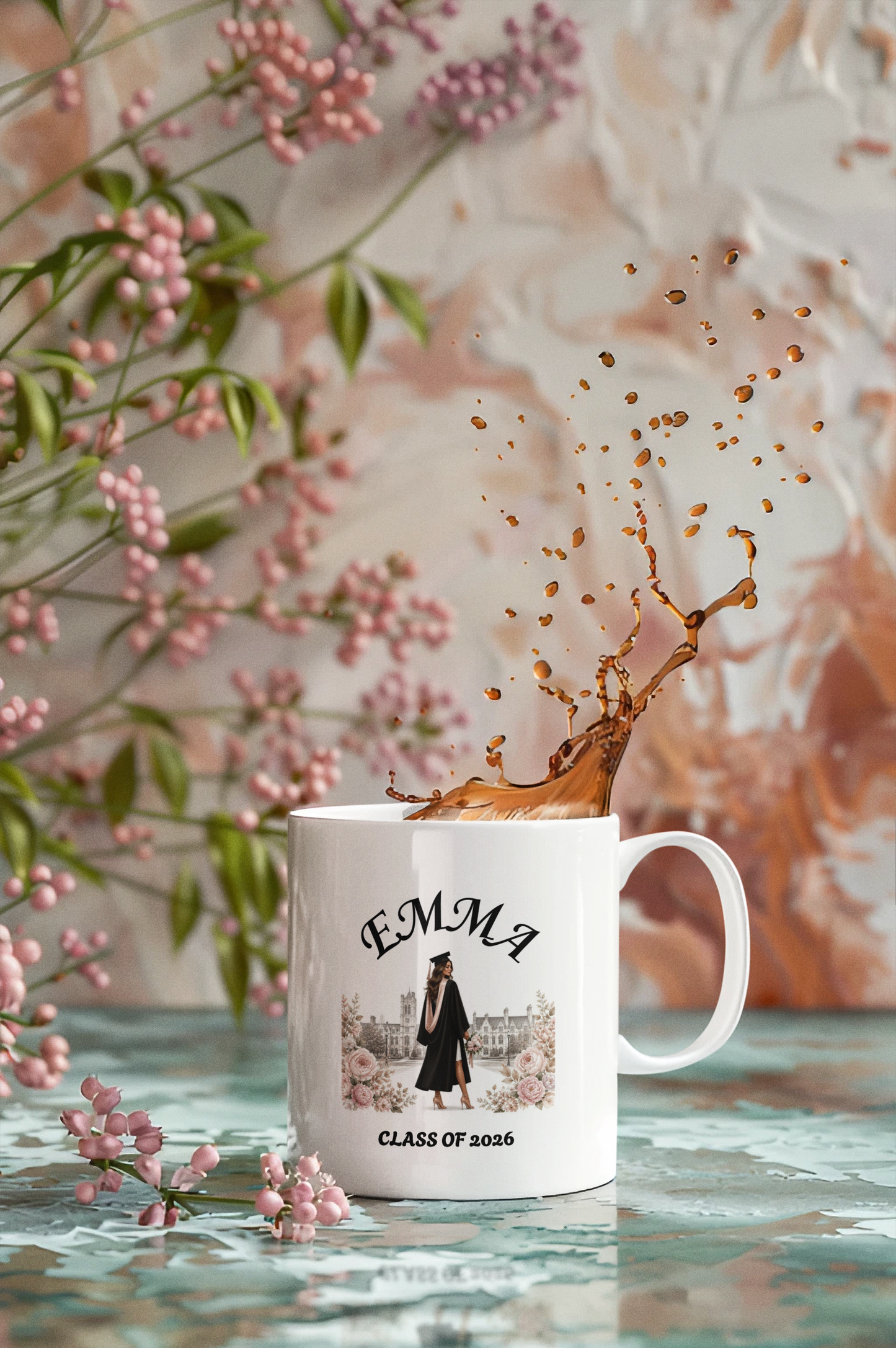 Personalized Graduation Mug | Class of 2026 Gift | Elegant College Graduate Mug Cup (11oz/15oz)